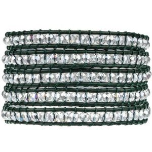 Crystals on Forest Wrap Bracelet